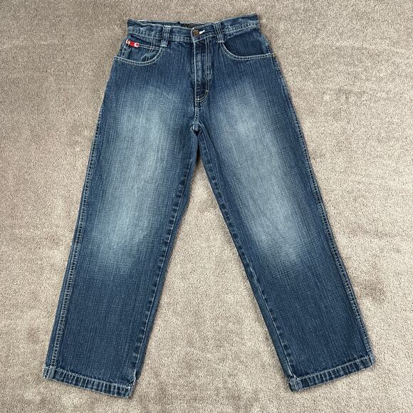 Dark Wash SouthPole Wide Leg Denim Jeans Size 14 Child South Pole 3180 - Picture 1 of 7